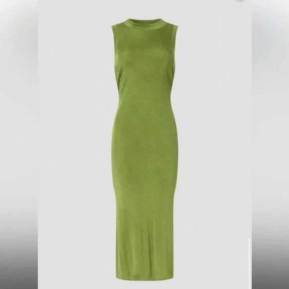 Atlein Collective Green Knit Midi Dress, RTR - Picture 5 of 11